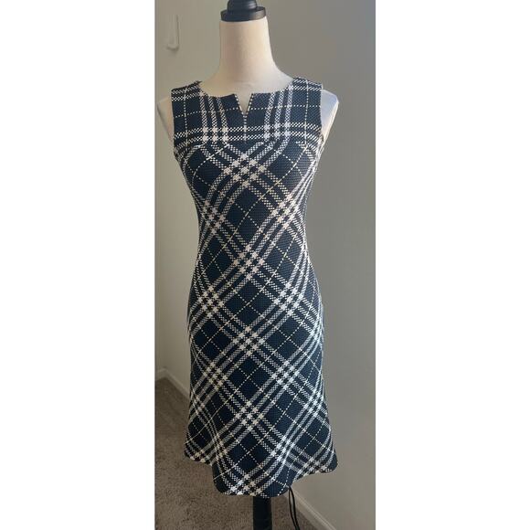 BURBERRY BLUE LABEL Nova Check Sleeveless Cotton Blend Zip Back Dress EU 38 US 4 - Picture 2 of 12